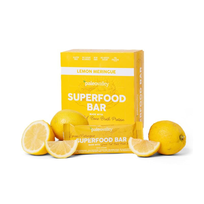 Paleovalley Superfood Bars – Lemon Meringue– 10 Pack – 9g Protein per Bar – Gluten-Free, Grain-Free, Paleo, Non-GMO – On-the-Go Snack PaleovalleyBuy Supplements Australia
