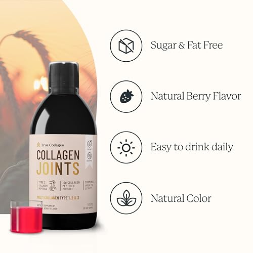 True Collagen Joint Peptides - Pack of 500ml, Berry Flavour | Dietary Supplements with Turmeric & Green Tea Extract True CollagenBuy Supplements Australia