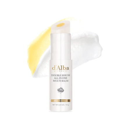 d'alba Piedmont White Truffle Double Serum All-in-one Multi Balm, Stick Balm, Vegan Skincare with Vitamin C and Vegan Collagen