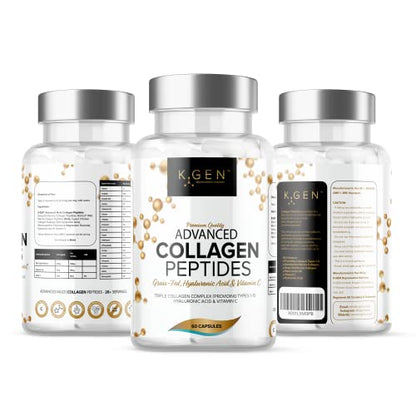 Pure Collagen Supplements Capsules Grass Fed Advanced Multi Collagen Peptides K GEN rejuvenation nutritionBuy Supplements Australia