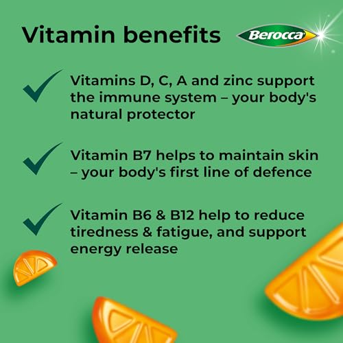 Berocca Immuno Gummy Vitamins, Orange Flavour, Bursting with Immune System BeroccaBuy Supplements Australia