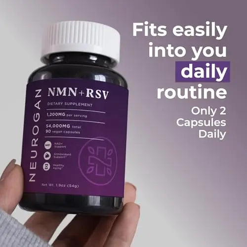Neurogan NMN + Resveratrol Capsules – Cellular Health & Energy Support – 1200mg Nicotinamide Mononucleotide and Trans-Resveratrol per Serving, 90 Count NeuroganBuy Supplements Australia