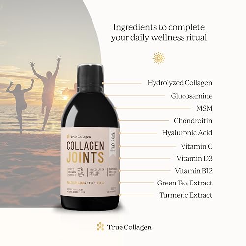 True Collagen Joint Peptides - Pack of 500ml, Berry Flavour | Dietary Supplements with Turmeric & Green Tea Extract True CollagenBuy Supplements Australia
