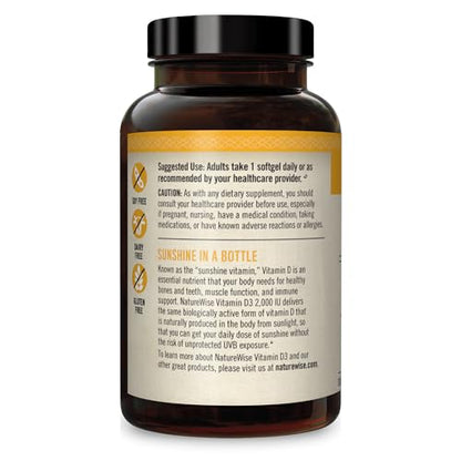 NatureWise Vitamin D3 2000iu (50 mcg) Healthy Muscle Function, and Immune Support NatureWiseBuy Supplements Australia