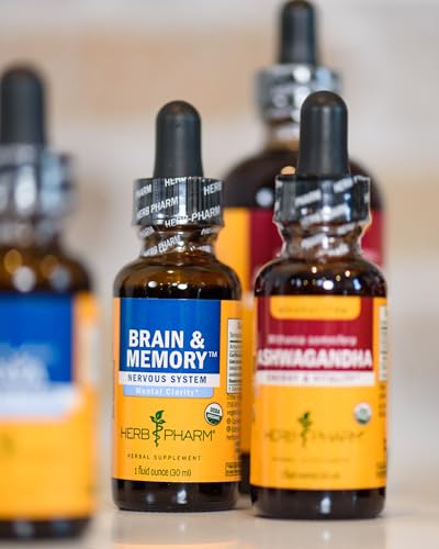 Herb Pharm Organic Nootropic Brain & Memory Supplement with Ginkgo Biloba Liquid Extract: Fast Absorption for Mental Focus Support, Ginkgo Supplement, Vegan, Gluten-Free, Non-GMO, 1 Oz Herb PharmBuy Supplements Australia