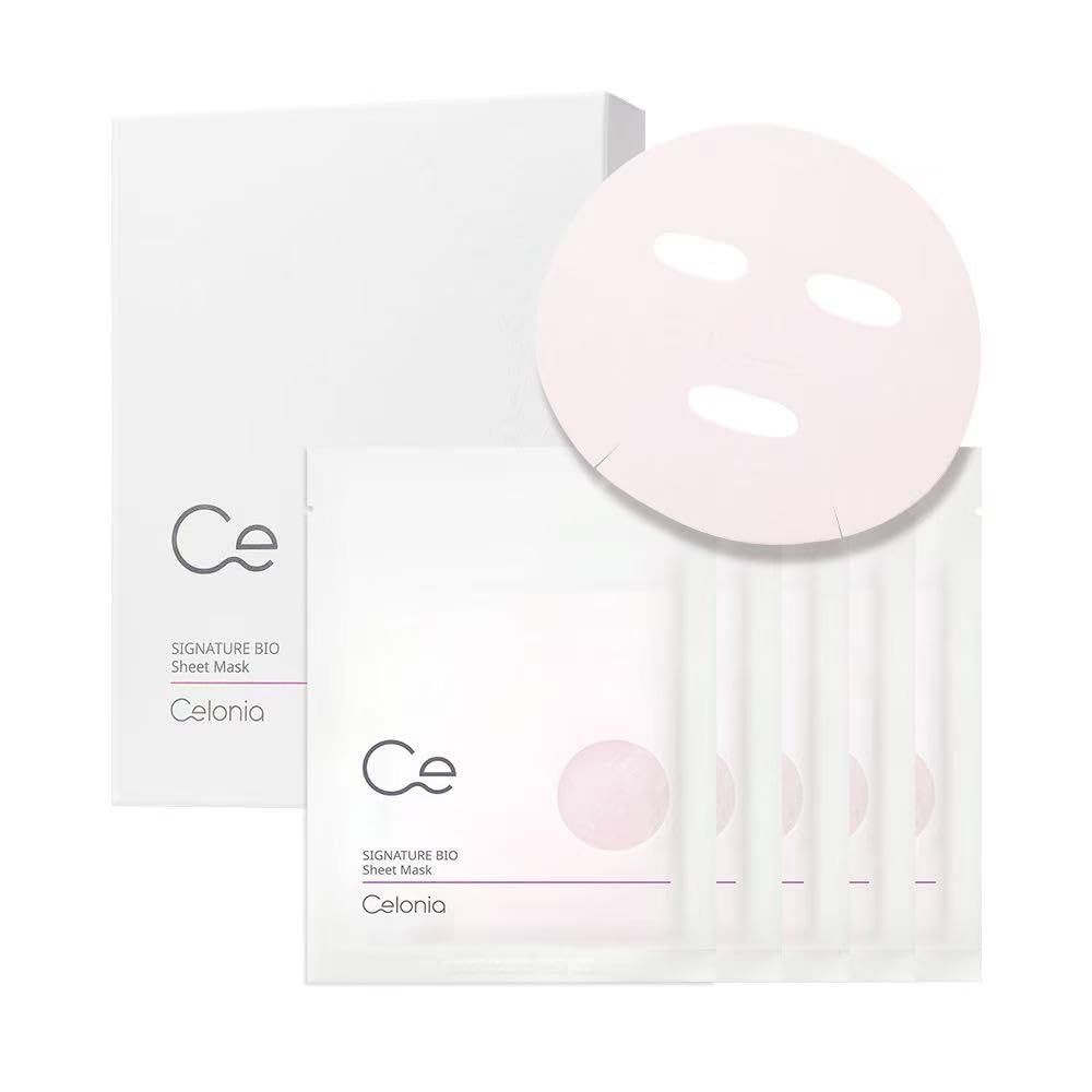 CELONIA Signature Bio Facial Sheet Mask, Stem Cell Deep Hydrating Face Mask, Anti Aging Treatment For Healthy Glowing Skin, Minimize Pores, Reduce Fine Line, Boost elasticity, Correct Redness 5 Count CELINO buy supplements Au