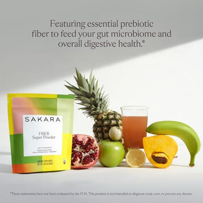 SAKARA Fiber Super Powder - Pineapple Flavor Prebiotic Fiber Powder, High Fiber SAKARABuy Supplements Australia