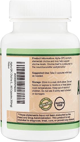 Alpha GPC Choline 600mg Capsules - Brain Support Supplement for Focus, Memory Double Wood SupplementsBuy Supplements Australia