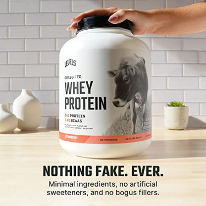 Levels Grass Fed 100% Whey Protein, No Hormones, Strawberry, 5LB Levels NutritionBuy Supplements Australia