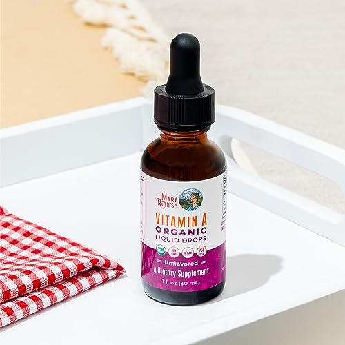 MaryRuth Organics USDA Organic Vitamin A Liquid Drops | 3 Month Supply | Bone Health for Ages 14+ | Essential Vitamin | 750mcg per Serving | Sugar Free | Vegan | Non-GMO | Gluten Free | 1oz MARYRUTH'SBuy Supplements Australia