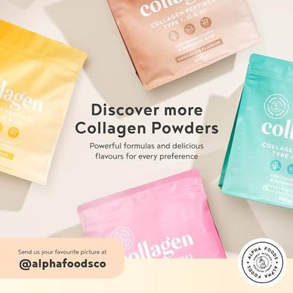 Collagen Powder with Hyaluronic Acid 400g - Premium Bovine Collagen Type I, II, III Alpha FoodsBuy Supplements Australia