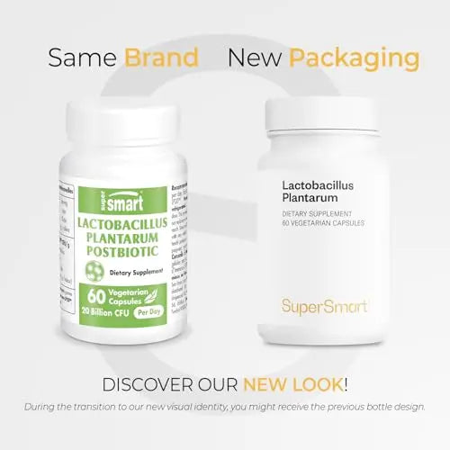 Supersmart - Lactobacillus Plantarum PostBiotic 20 Billion CFU per Day (Immuno-LP20) - Heat-Treated Probiotic Supplement | Non-GMO & Gluten Free - 60 Vegetarian Capsules Supersmart buy supplements Au