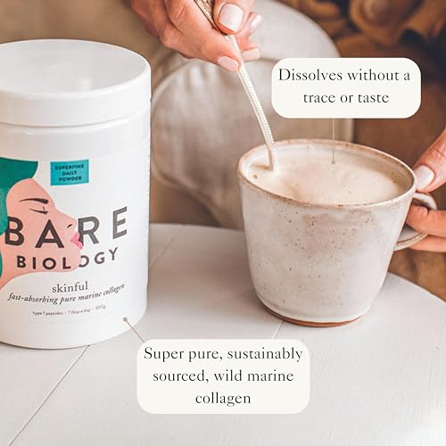 Bare Biology Collagen Powder, 300g/60 Servings - Skinful Pure Marine Collagen Supplement for Skin Bare BiologyBuy Supplements Australia