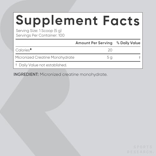 Sports Research Creatine Monohydrate - Gain Lean Muscle, Improve Performance Sports ResearchBuy Supplements Australia
