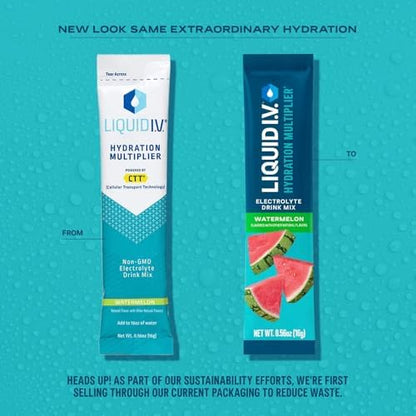 Liquid I.V.® Hydration Multiplier® - Watermelon | Electrolyte Powder Drink Mix | 1 Pack (16 Servings) Liquid I.V.Buy Supplements Australia