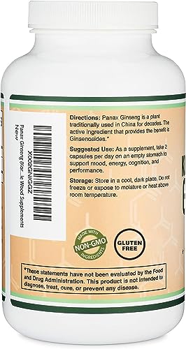 Ginseng Capsules (Korean Red Ginseng Extract, Panax Ginseng 10% Ginsenosides) Double Wood SupplementsBuy Supplements Australia