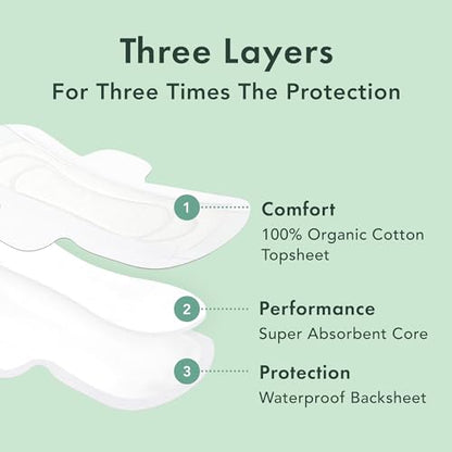 Rael Pads for Women, Organic Cotton Cover - Period Pads with Wings, Feminine Care, Sanitary Napkins RaelBuy Supplements Australia