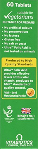 Vitabiotics Ultra Folic Acid Tablets 400 mcg Vitamin B9 with Vitamin B12-60 Tablets Vitabiotics UltraBuy Supplements Australia