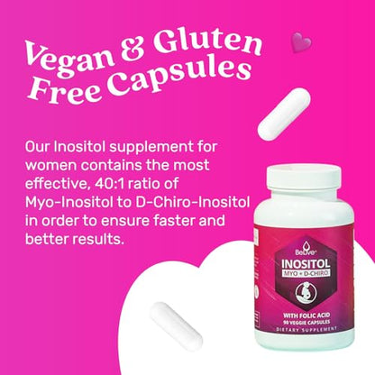 BeLive Myo-Inositol & D-Chiro Inositol Capsules - 90Ct I Inositol Supplement with Folic BeLiveBuy Supplements Australia
