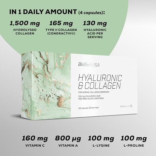 BioTechUSA Hyaluronic&Collagen, Food Supplement Capsules containing Collagen, hyaluronic Acid BioTechUSABuy Supplements Australia