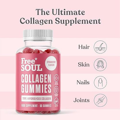 Collagen Gummies, Marine Collagen Supplement with Effective Type 1 Hydrolysed Collagen Peptides Free SoulBuy Supplements Australia