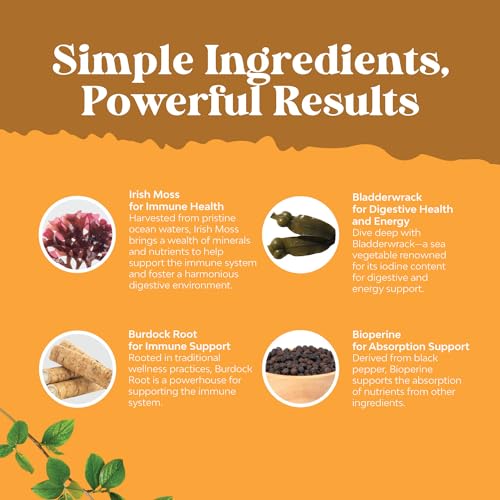 Organic Irish SeaMoss Capsules - Sea Moss and Bladderwrack Capsules with Burdock Natures CraftBuy Supplements Australia