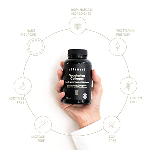 Vegetarian Collagen, from Organic Eggshell Membrane, 120 Capsules | with Glucosamine, Chondroitin, Hyaluronic Acid and Plant Extracts ZenementBuy Supplements Australia