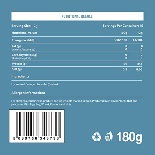 Warrior Collagen Peptides - Collagen Powder - 180g - Made from Premium Bovine Hydrolysed Collagen WarriorBuy Supplements Australia