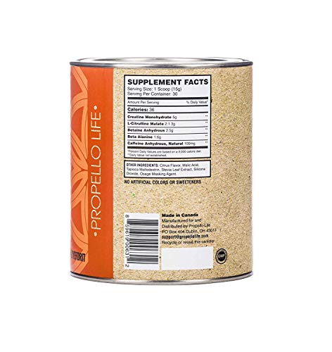 Propello Life Pre-Workout Drink Mix, West Coast Citrus, 450g