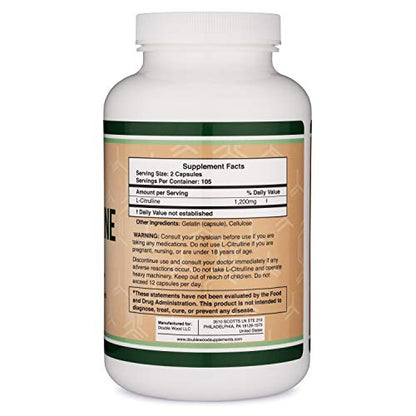 L Citrulline Capsules 1,200mg Per Serving, 210 Count (L-Citrulline Increases Levels Double Wood SupplementsBuy Supplements Australia