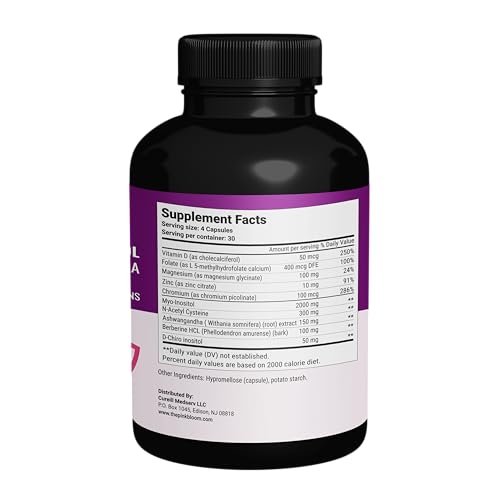 The Pink Bloom Myo & D-Chiro Inositol 40:1 Ratio – 120 Capsules | Myo Inositol Supplement for Women with Vitamin D, Ashwagandha, Folate & Zinc | Supplement for Hormone Balance & Ovarian Health The Pink BloomBuy Supplements Australia