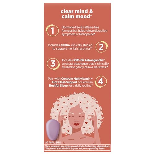 Centrum Clear Mind and Calm Mood Menopause Support Tablets, with Clinically Studied enXtra, 30 Count CentrumBuy Supplements Australia