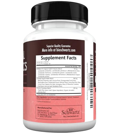 16in1 Vaginal Probiotics for Women (10 Powerful Strains + Organic Prebiotics) BioSchwartzBuy Supplements Australia
