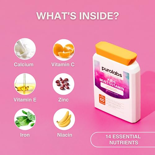 Kids Vitamins - Multivitamin for Kids with Calcium, Zinc, Iron, Vitamin C, B12, D3 and More PurolabsBuy Supplements Australia