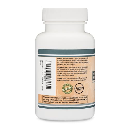 Berberine Supplement 500mg, 60 Capsules (Third Party Tested, Manufactured in The USA Double Wood SupplementsBuy Supplements Australia