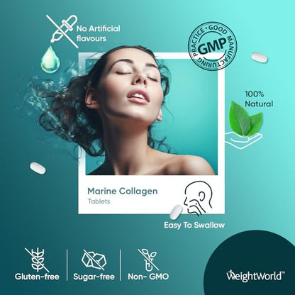 Hydrolysed Marine Collagen Tablets 1800mg - Collagen Supplements for Skin, Hair, and Slumber- for Men & Women WeightWorldBuy Supplements Australia