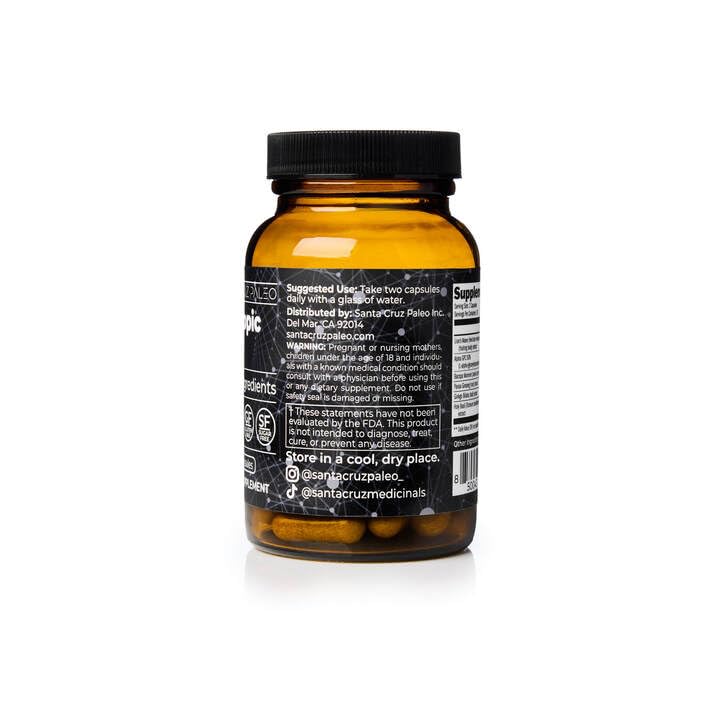 Santa Cruz Paleo Nootropic Capsules – Lions Mane, Alpha GPC, Panax Ginseng & Ginkgo Biloba for Focus, Memory, Mental Clarity & Energy – Keto, Paleo, Gluten Free Brain Supplement, 60 Caps Santa Cruz PaleoBuy Supplements Australia