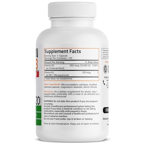 Bronson Vitamin K2 (MK7) with D3 Extra Strength Supplement Bone and Heart Health Non BronsonBuy Supplements Australia