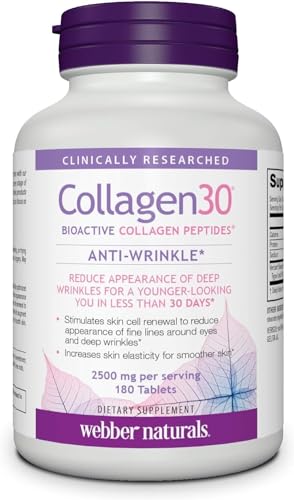 Webber Naturals Collagen30® Bioactive Collagen Peptides 2500 mg 180 Tablets Webber NaturalsBuy Supplements Australia