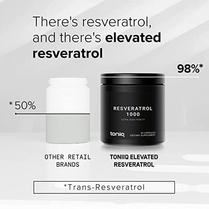 Ultra High Potency Third-Party Tested Trans Resveratrol 1000mg - 98% Pure ToniiqBuy Supplements Australia