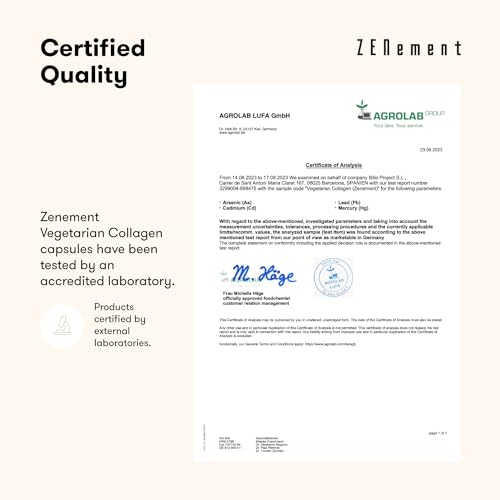 Vegetarian Collagen, from Organic Eggshell Membrane, 120 Capsules | with Glucosamine, Chondroitin, Hyaluronic Acid and Plant Extracts ZenementBuy Supplements Australia