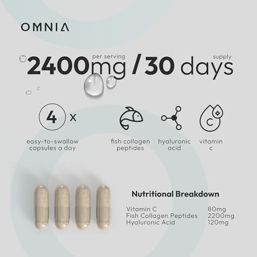Omnia Marine Collagen Capsules 2400mg for Women & Men with Type I Collagen OMNIABuy Supplements Australia