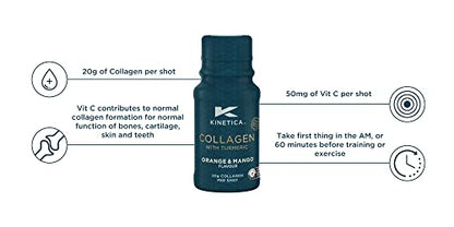 Kinetica Collagen with Turmeric (12-Pack) 20g Collagen & 50mg Vitamin C. Orange & Mango Flavour KineticaBuy Supplements Australia