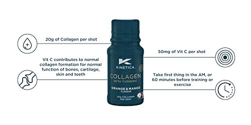 Kinetica Collagen with Turmeric (12-Pack) 20g Collagen & 50mg Vitamin C. Orange & Mango Flavour KineticaBuy Supplements Australia