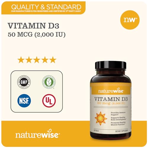 NatureWise Vitamin D3 2000iu (50 mcg) Healthy Muscle Function, and Immune Support NatureWiseBuy Supplements Australia