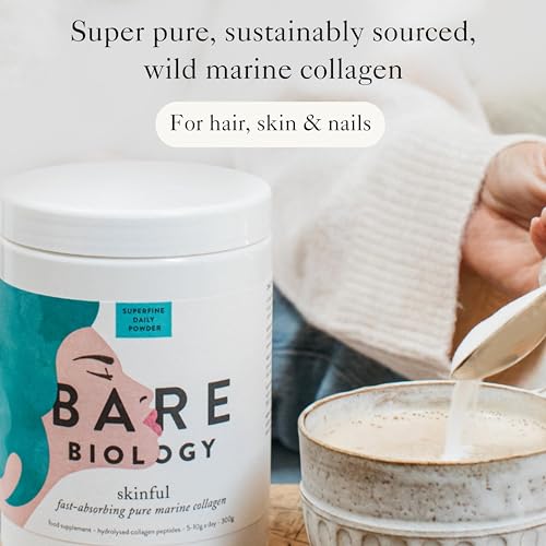 Bare Biology Collagen Powder, 300g/60 Servings - Skinful Pure Marine Collagen Supplement for Skin Bare BiologyBuy Supplements Australia