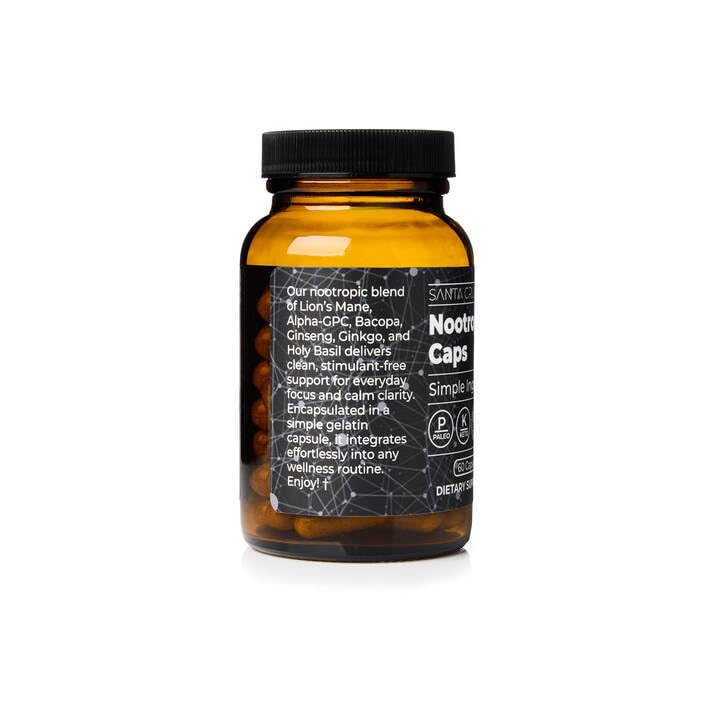 Santa Cruz Paleo Nootropic Capsules – Lions Mane, Alpha GPC, Panax Ginseng & Ginkgo Biloba for Focus, Memory, Mental Clarity & Energy – Keto, Paleo, Gluten Free Brain Supplement, 60 Caps Santa Cruz PaleoBuy Supplements Australia