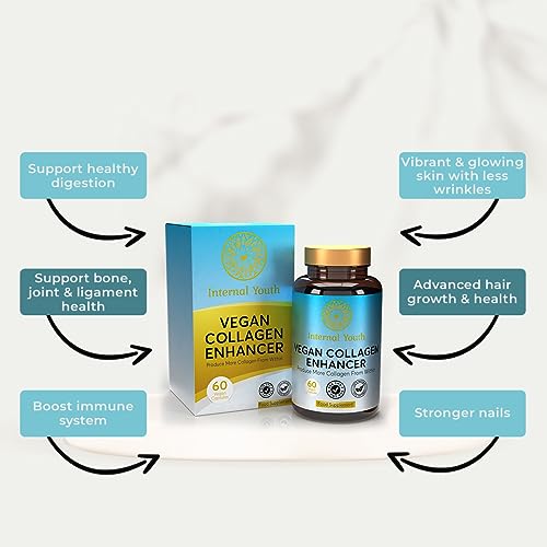 Vegan Collagen Supplement for Women & Men - 60 Advanced Collagen Booster Tablets Internal YouthBuy Supplements Australia