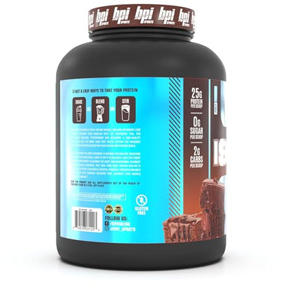 BPI Sports ISO HD Isolate Protein Chocolate Brownie - 69 Servings, 5.4 pounds BPI SportsBuy Supplements Australia