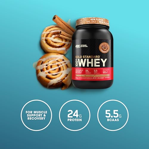 Optimum Nutrition Gold Standard 100% Whey Protein Powder, Cinnamon Roll, 2 Pound Optimum NutritionBuy Supplements Australia